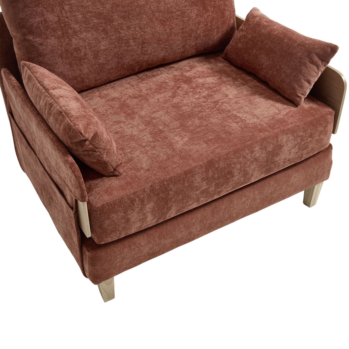 Mid Century Modern 3 Pillow Foldable Sofa Bed