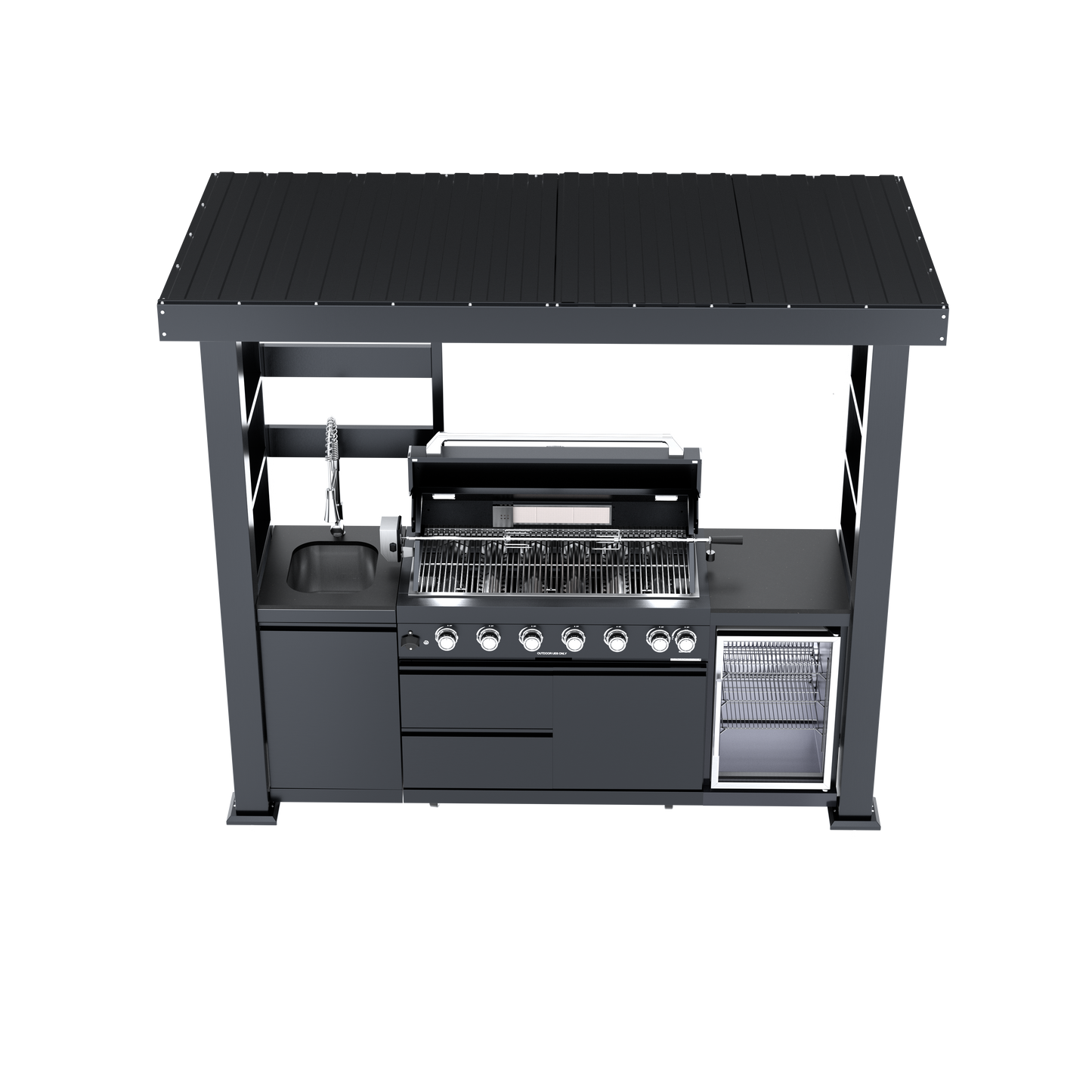 Grill by HouseOfZazla, 94-Inch 6-Burner Deluxe Stainless Steel Gas Outdoor Kitchen Grill on Tampa Home & Garden Store