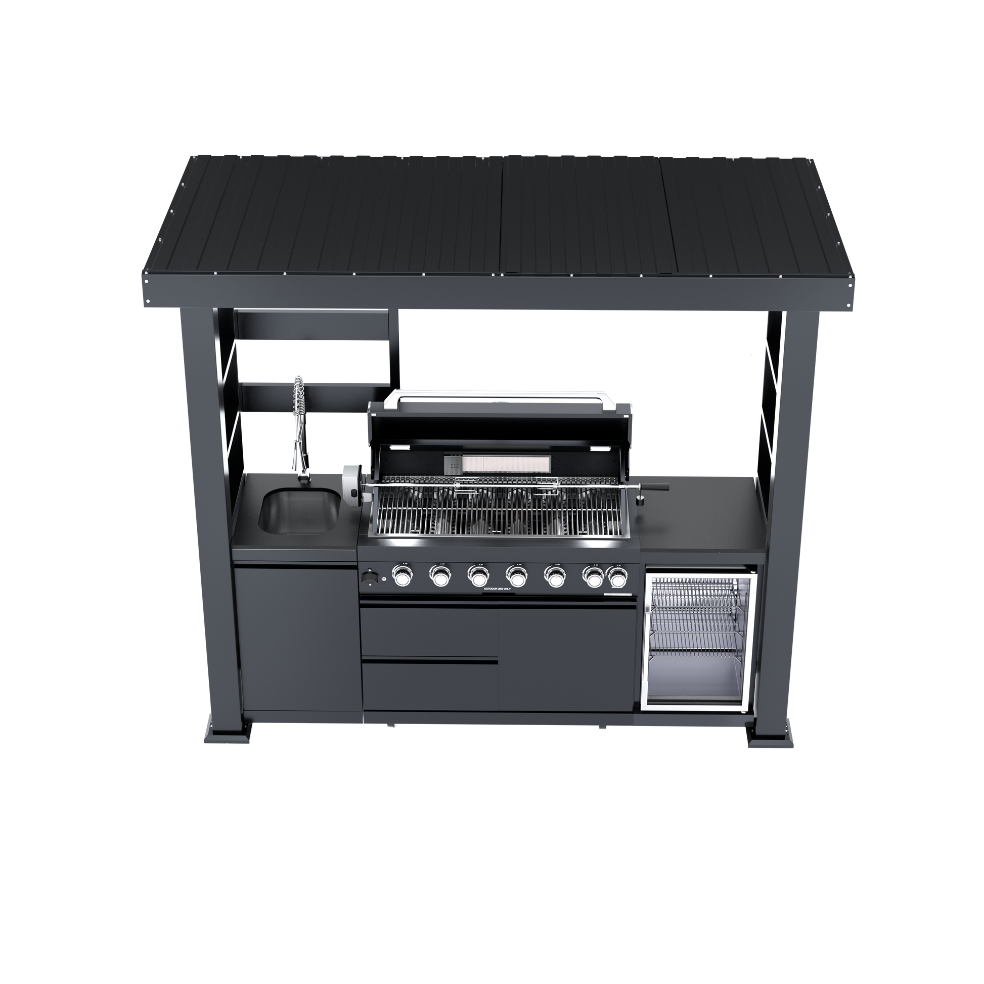 Grill by HouseOfZazla, 94-Inch 6-Burner Deluxe Stainless Steel Gas Outdoor Kitchen Grill on Tampa Home & Garden Store