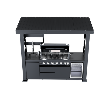 Grill by HouseOfZazla, 94-Inch 6-Burner Deluxe Stainless Steel Gas Outdoor Kitchen Grill on Tampa Home & Garden Store