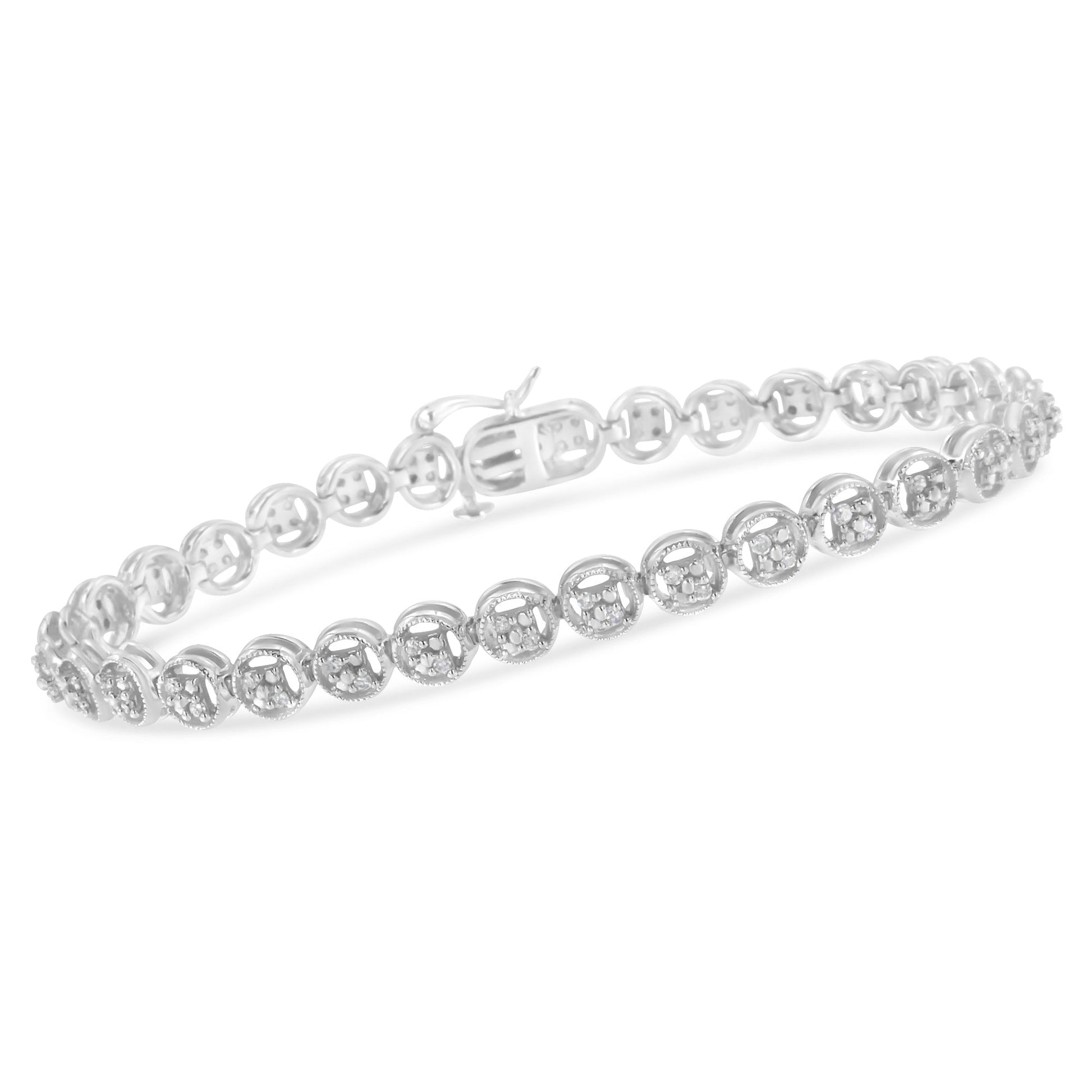 Bracelets set of 3 14K rose gold over sterling silver diamond tennis wheel links 7in Bids.com on Tampa Home & Garden Store
