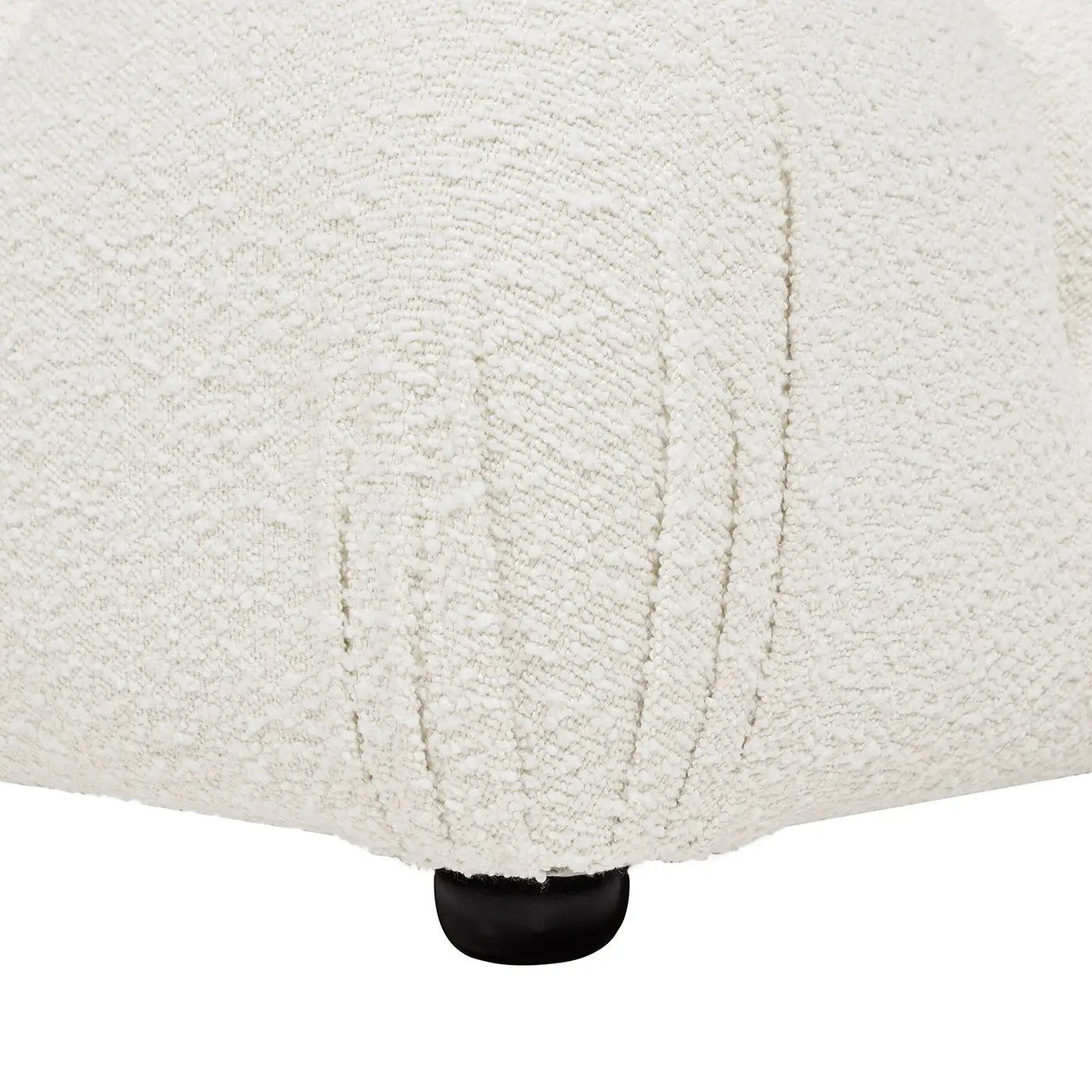 Marcel Bubble Modular Modern Cocktail Ottoman in cream boucle fabric with black leg on Tampa Home & Garden Store