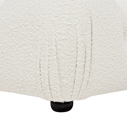 Marcel Bubble Modular Modern Cocktail Ottoman in cream boucle fabric with black leg on Tampa Home & Garden Store