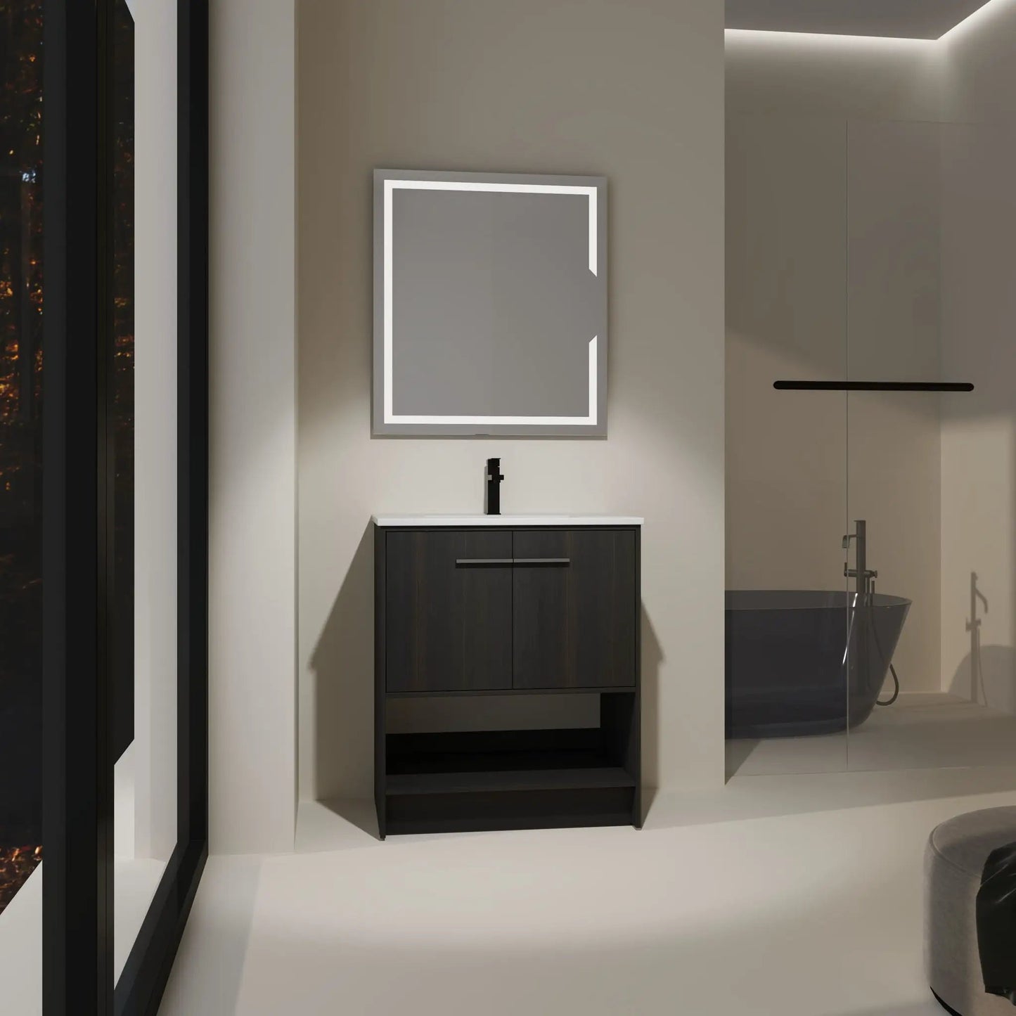 Modern Bathroom Vanity with Ceramic Sink