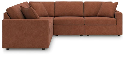 Modmax Sectional Spice sofa in rust-orange fabric by Unique Piece Furniture on Tampa Home & Garden Store