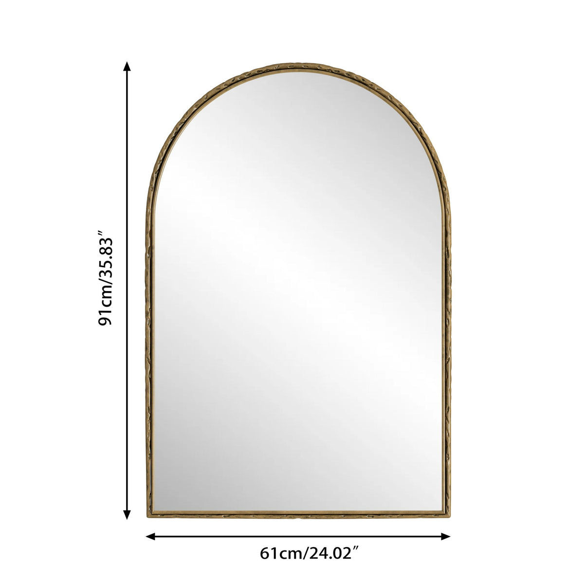 Arched wall mirror with shatterproof glass and gold-tone frame by HouseOfZazla on Tampa Home & Garden Store