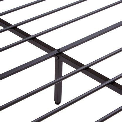 Metal platform bed frame with black finish, slat rails and sturdy legs, HouseOfZazla on Tampa Home & Garden Store