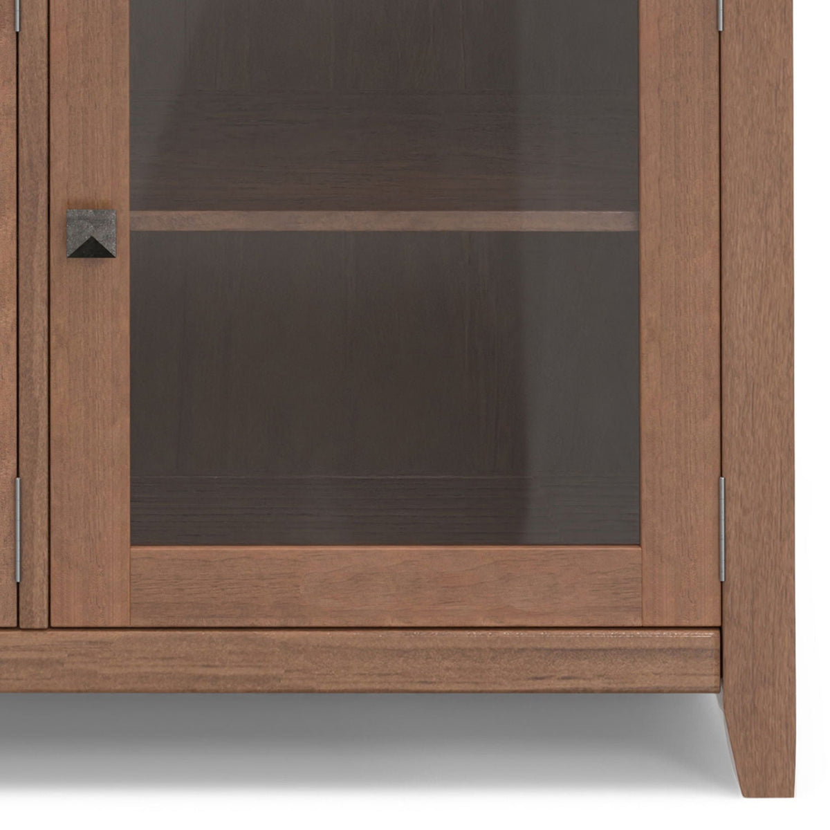 Handcrafted Sideboard Buffet With Glass Doors warm oak HouseOfZazla glass doors, square metal knob on Tampa Home & Garden Store