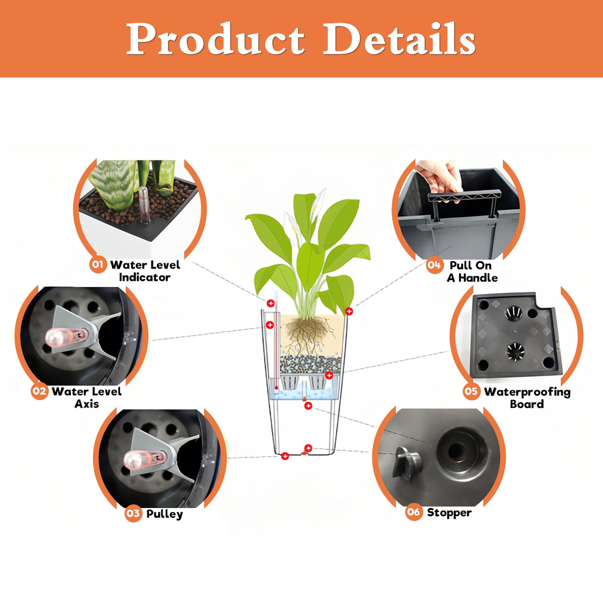 Indoor Outdoor Planter With Watering System HouseOfZazla; level indicators and pulleys on Tampa Home & Garden Store