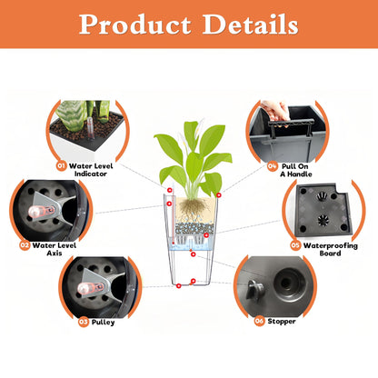 Indoor Outdoor Planter With Watering System HouseOfZazla; level indicators and pulleys on Tampa Home & Garden Store