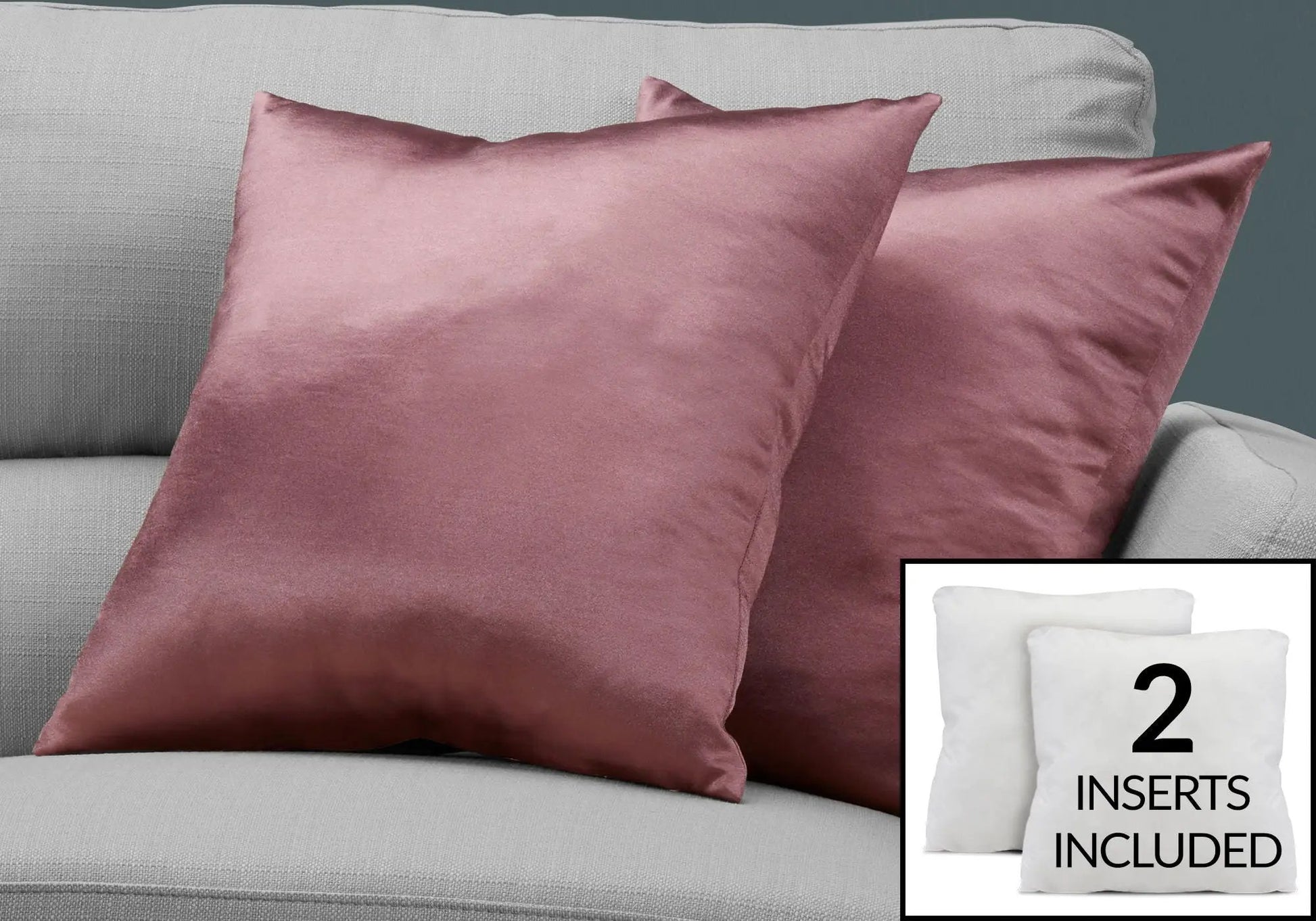 Square pink decorative throw pillows with 2 inserts included by Unique Piece Furniture on Tampa Home & Garden Store
