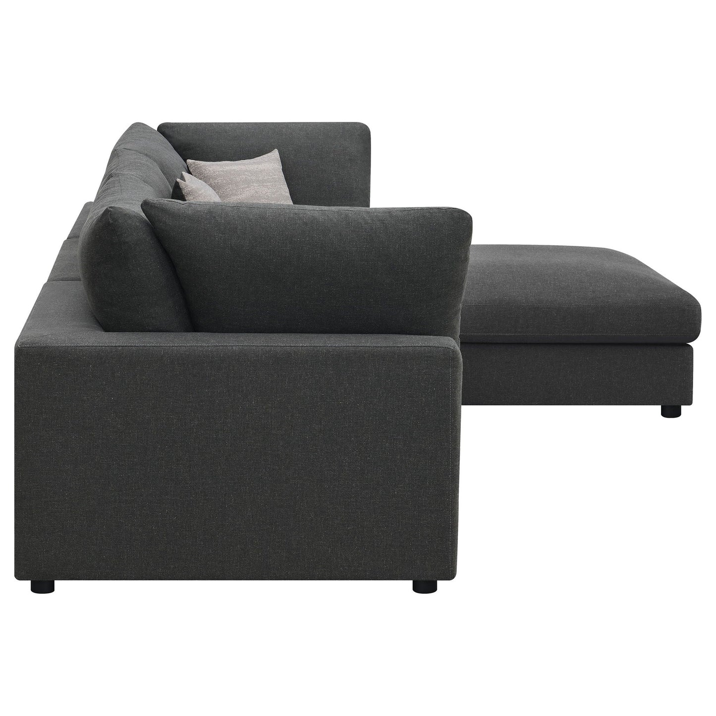 Rhette Upholstered Sectional, 2-piece gray fabric living room set by HouseOfZazla on Tampa Home & Garden Store
