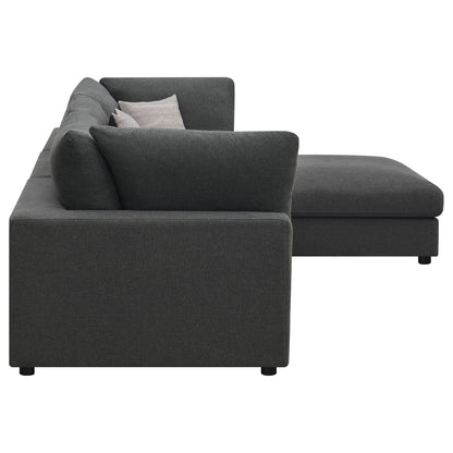 Rhette Upholstered Sectional, 2-piece gray fabric living room set by HouseOfZazla on Tampa Home & Garden Store