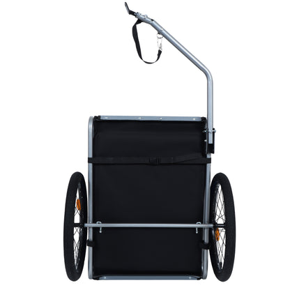 Large folding dog bike trailer 66lb capacity by HouseOfZazla, black carrier with silver aluminum frame on Tampa Home & Garden Store