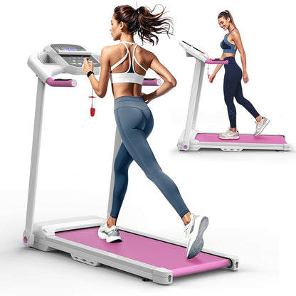 Foldable treadmill 2.5HP motor, HouseOfZazla, pink belt, 2 units on display for home use on Tampa Home & Garden Store