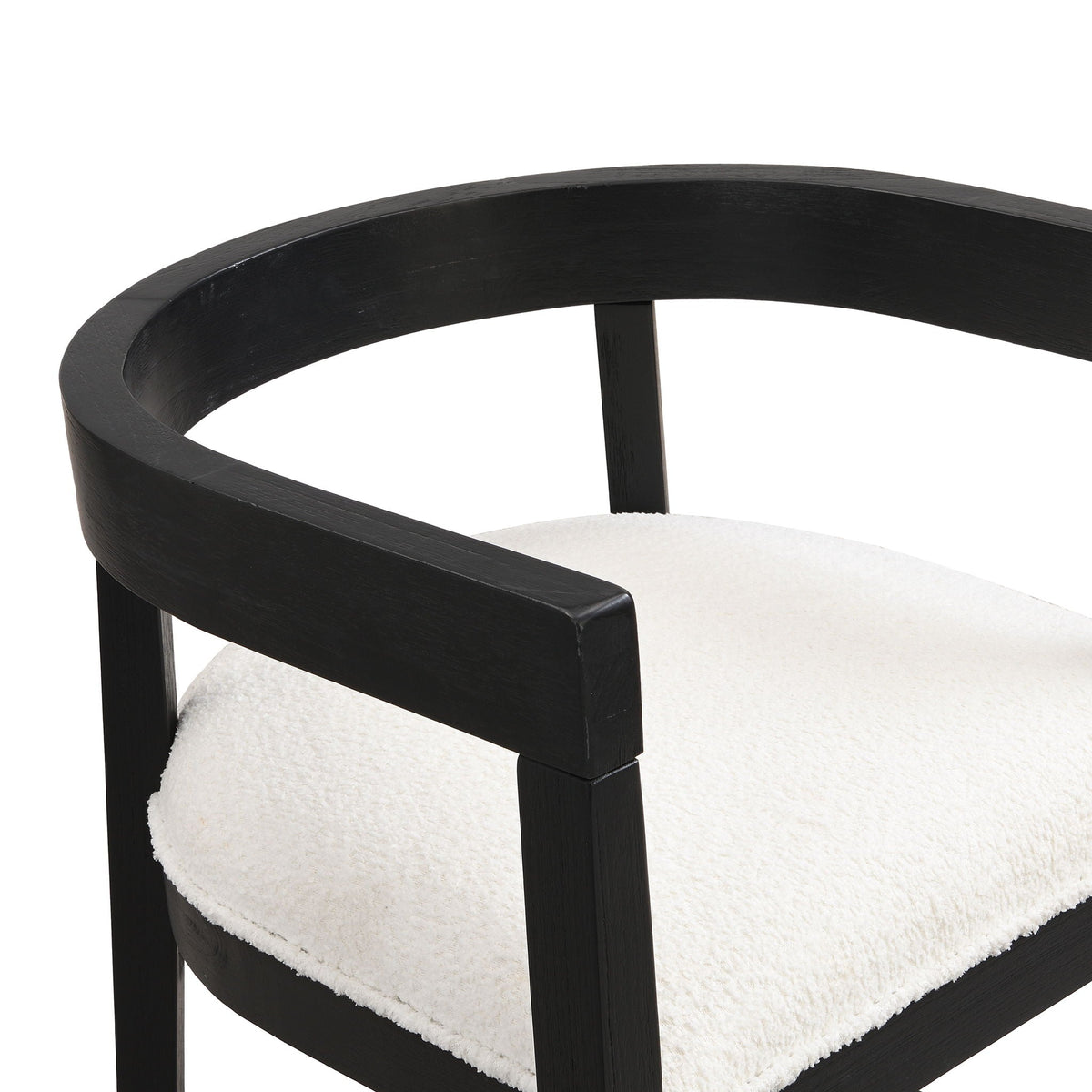HouseOfZazla modern rubberwood counter stool set with upholstered white seats, black finish on Tampa Home & Garden Store