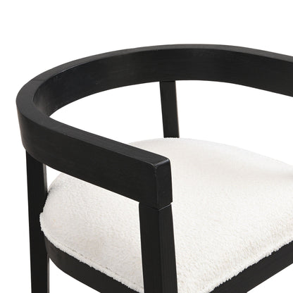 HouseOfZazla modern rubberwood counter stool set with upholstered white seats, black finish on Tampa Home & Garden Store