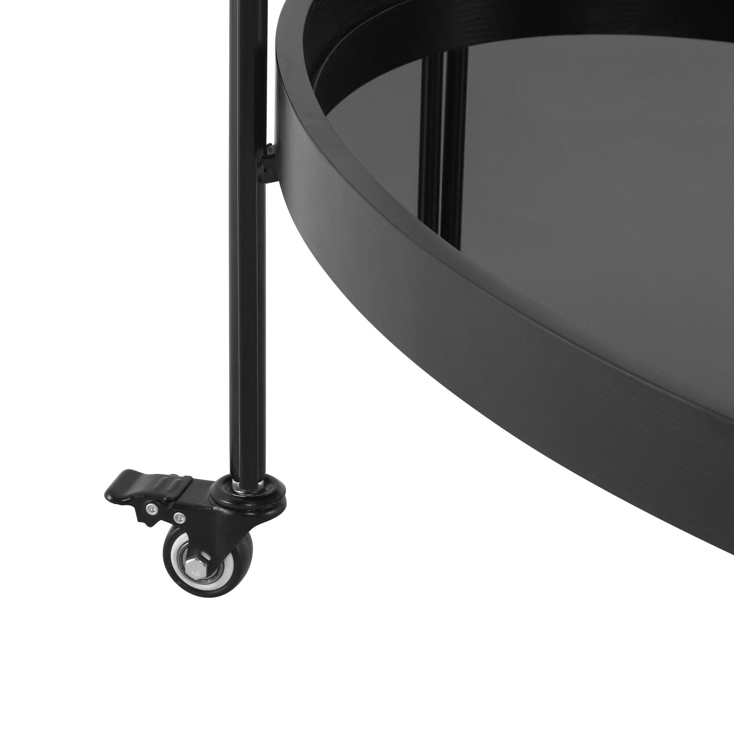 Oval Kitchen Island and Bar Cart With Glass Top