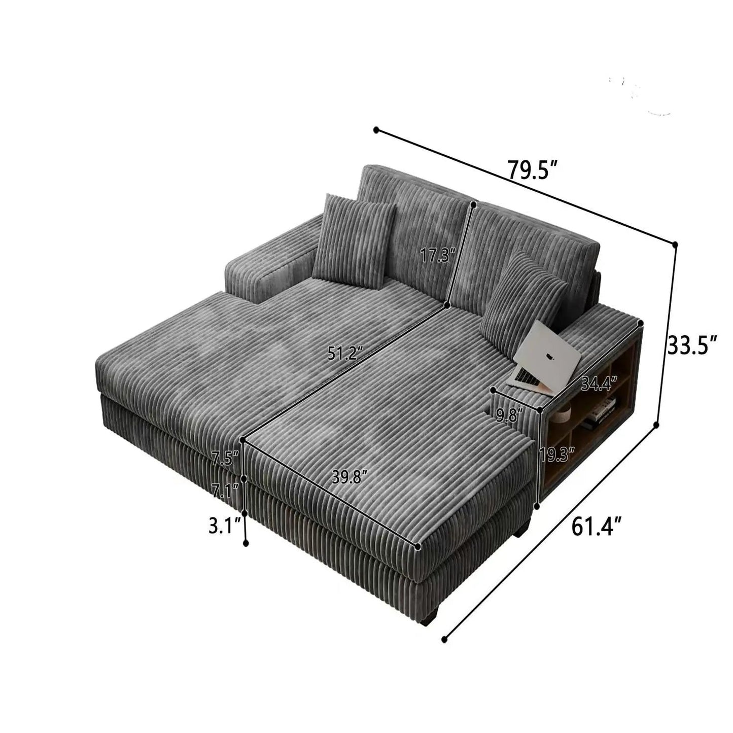 Convertible Sectional Sofa Sleeper for Lounge