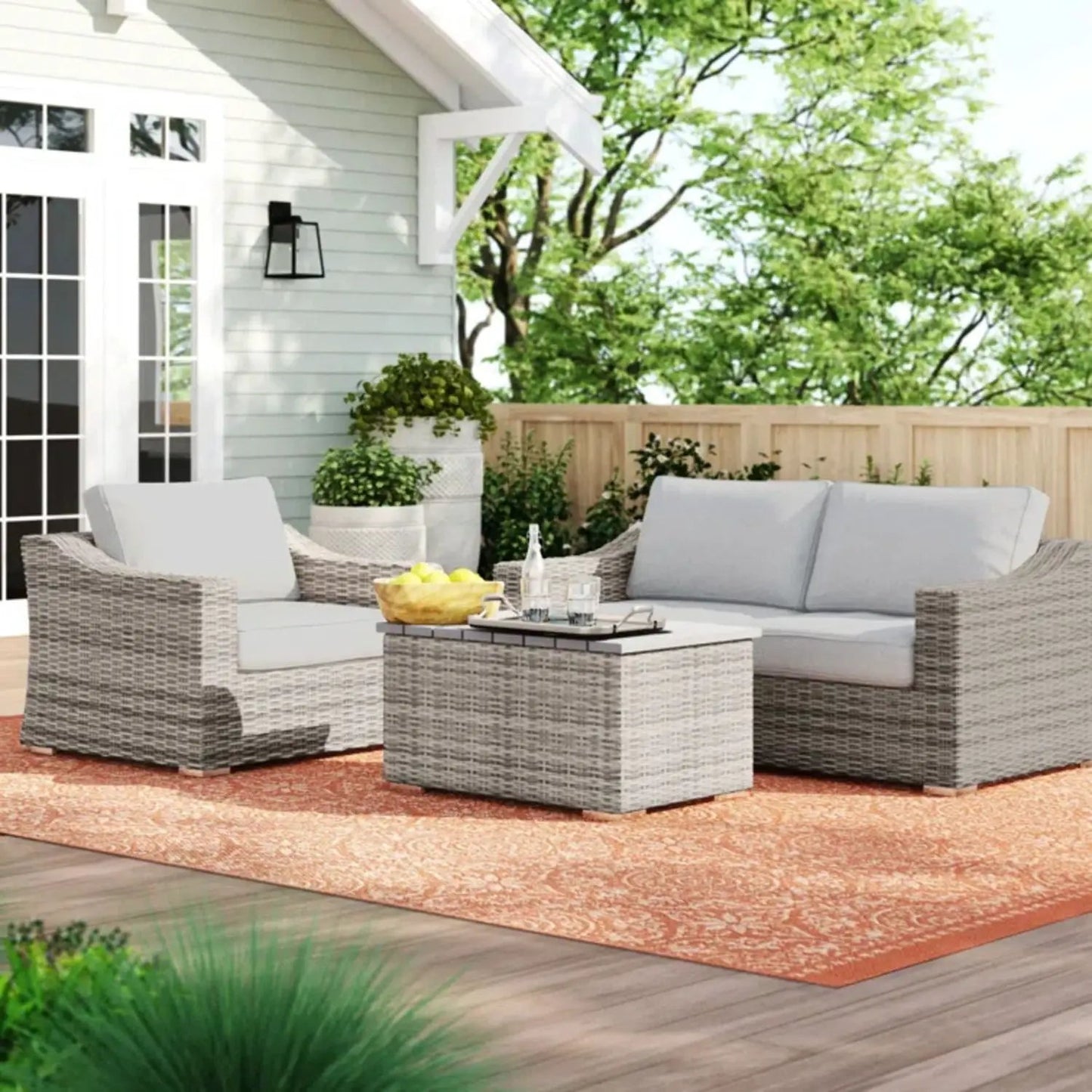Outdoor Sofa Seating Group with Cushions