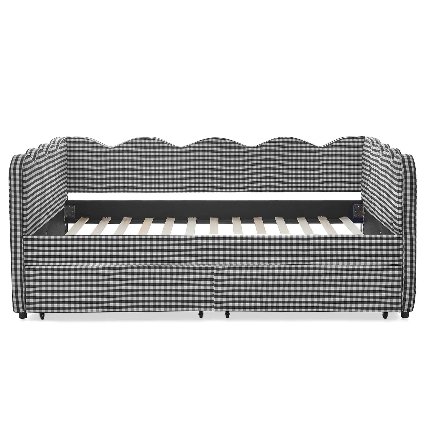 Gingham Daybed With USB Port and Wave Design