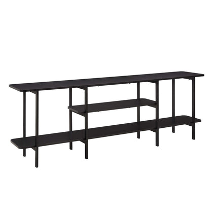 Celine 3-shelf console table by HouseOfZazla with durable wood veneer top in black finish on Tampa Home & Garden Store