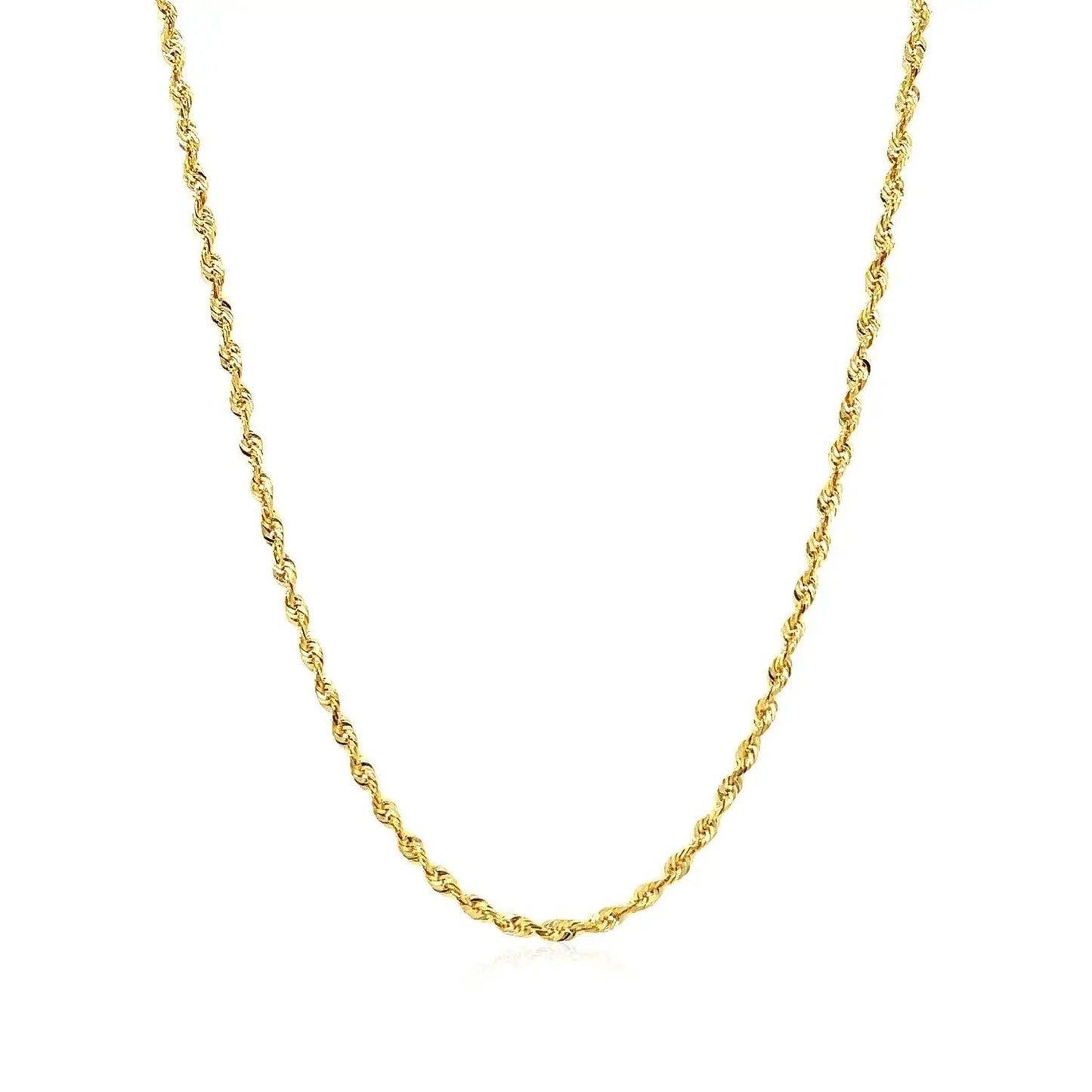 2.0mm 14k yellow gold solid diamond-cut rope chain necklace by Bids.com on Tampa Home & Garden Store