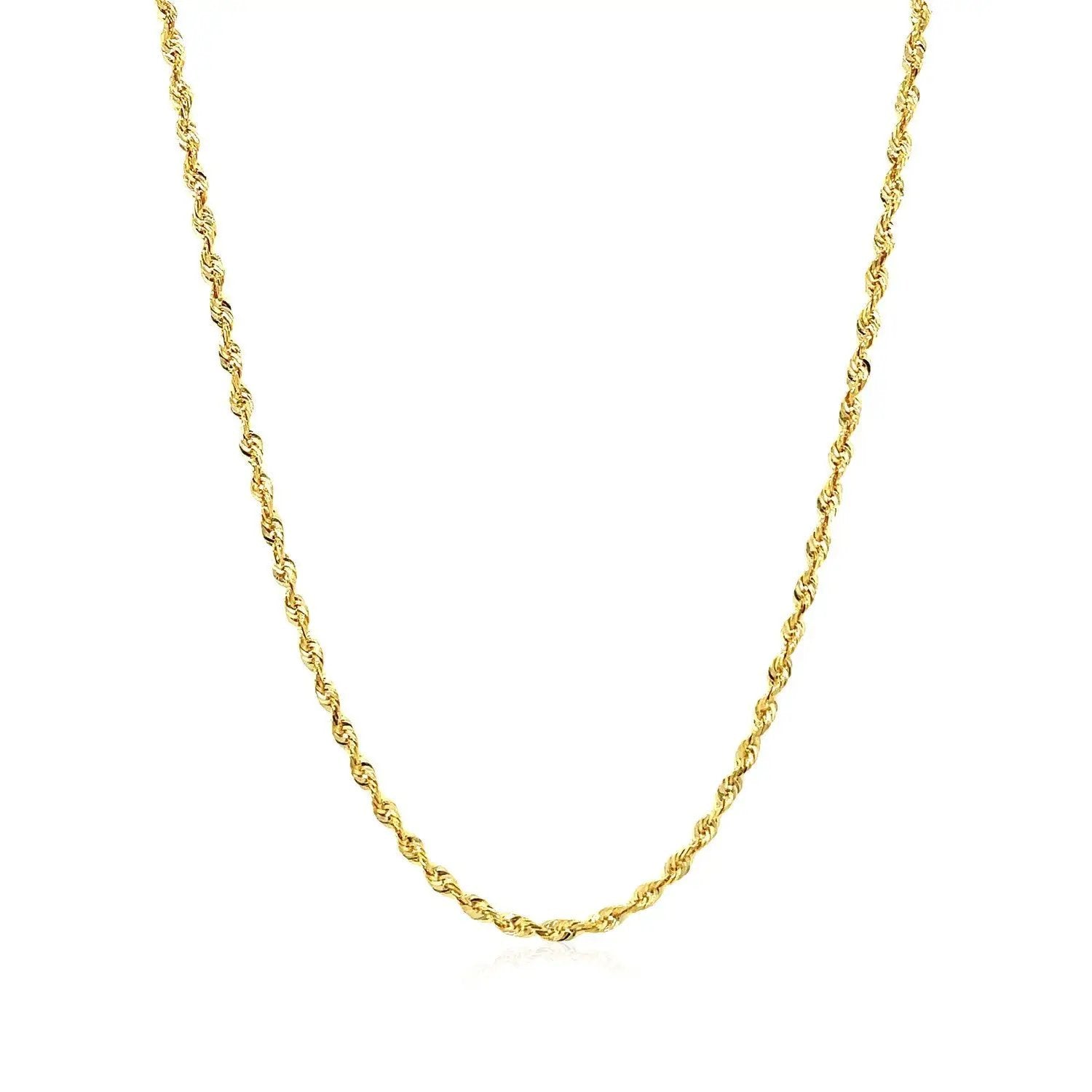2.0mm 14k yellow gold solid diamond-cut rope chain necklace by Bids.com on Tampa Home & Garden Store