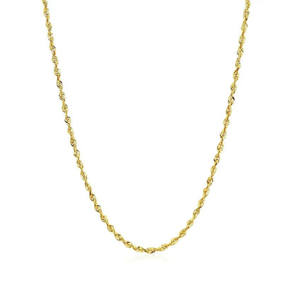 2.0mm 14k yellow gold solid diamond-cut rope chain necklace by Bids.com on Tampa Home & Garden Store