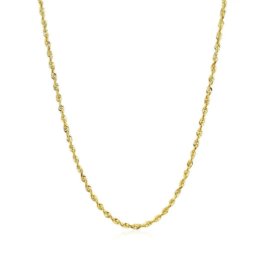 2.0mm 14k yellow gold solid diamond-cut rope chain necklace by Bids.com on Tampa Home & Garden Store