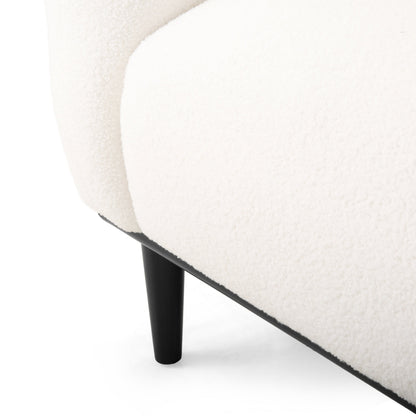Contemporary Boucle Loveseat and Rounded Design
