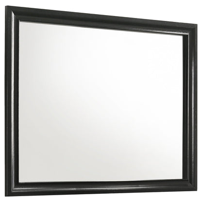 Annie 4 Piece Bedroom Set black glossy framed mirror by HouseOfZazla on Tampa Home & Garden Store