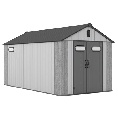 8x16ft Resin Outdoor Storage Shed and Carpet