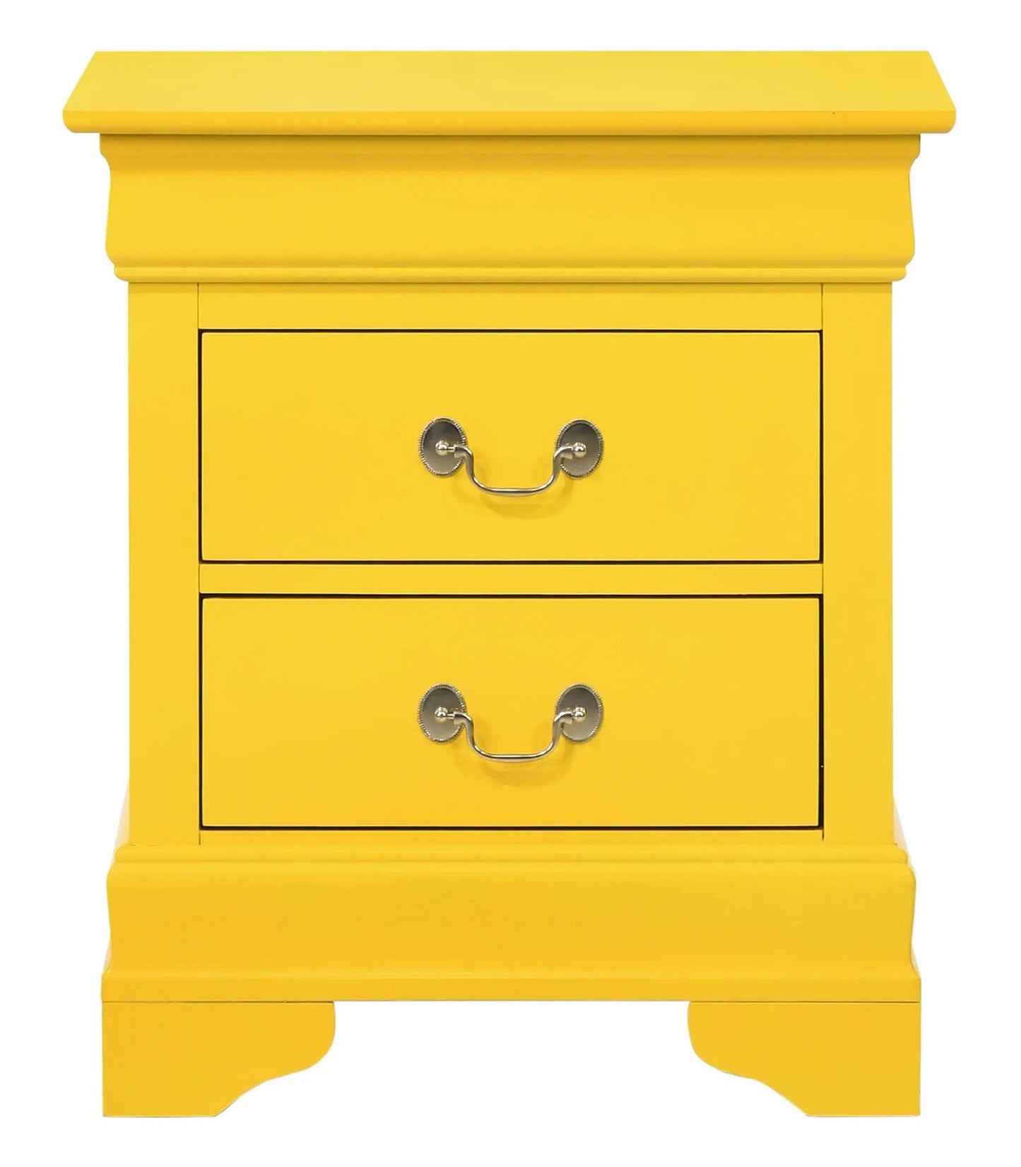 Traditional style yellow nightstand with metal pulls by Unique Piece Furniture on Tampa Home & Garden Store