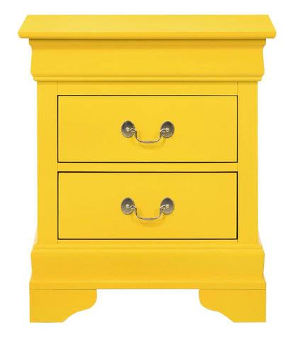 Traditional style yellow nightstand with metal pulls by Unique Piece Furniture on Tampa Home & Garden Store