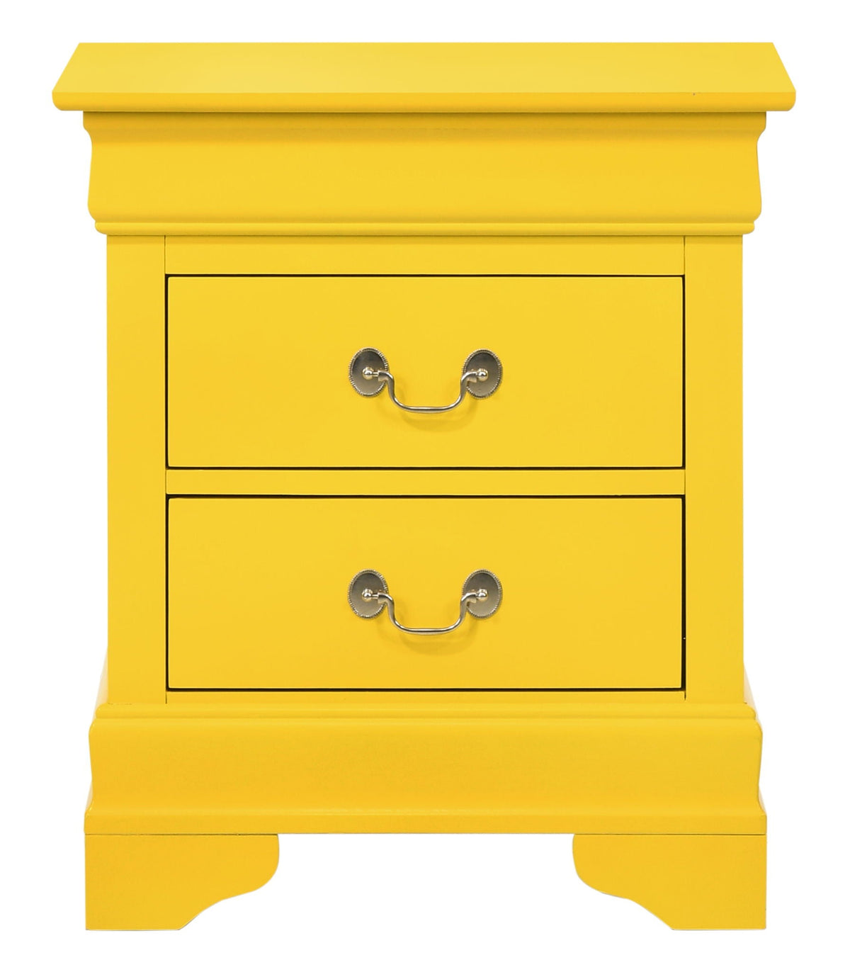 Yellow traditional style accent nightstand with 3 drawers and ring handles by HouseOfZazla on Tampa Home & Garden Store