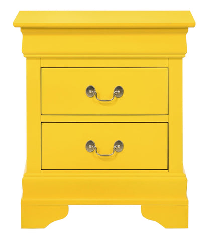 Yellow traditional style accent nightstand with 3 drawers and ring handles by HouseOfZazla on Tampa Home & Garden Store