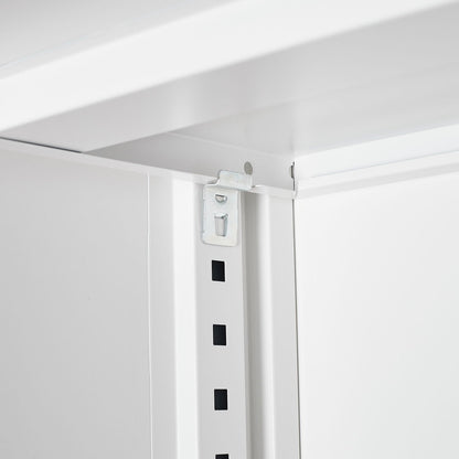 Metal storage cabinet with locking doors and adjustable shelf, white finish, HouseOfZazla on Tampa Home & Garden Store