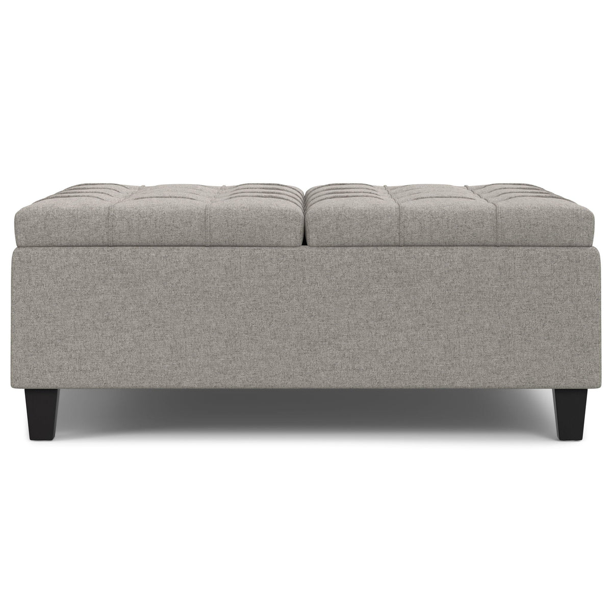 Harrison Tufted Lift Top Storage Ottoman in light gray textured fabric by HouseOfZazla on Tampa Home & Garden Store