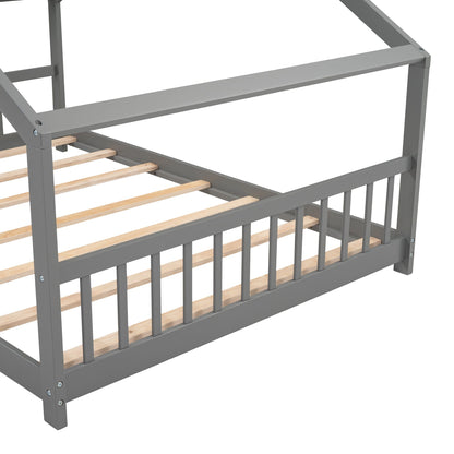 Playhouse Design Bed with Cozy Roof for Kids