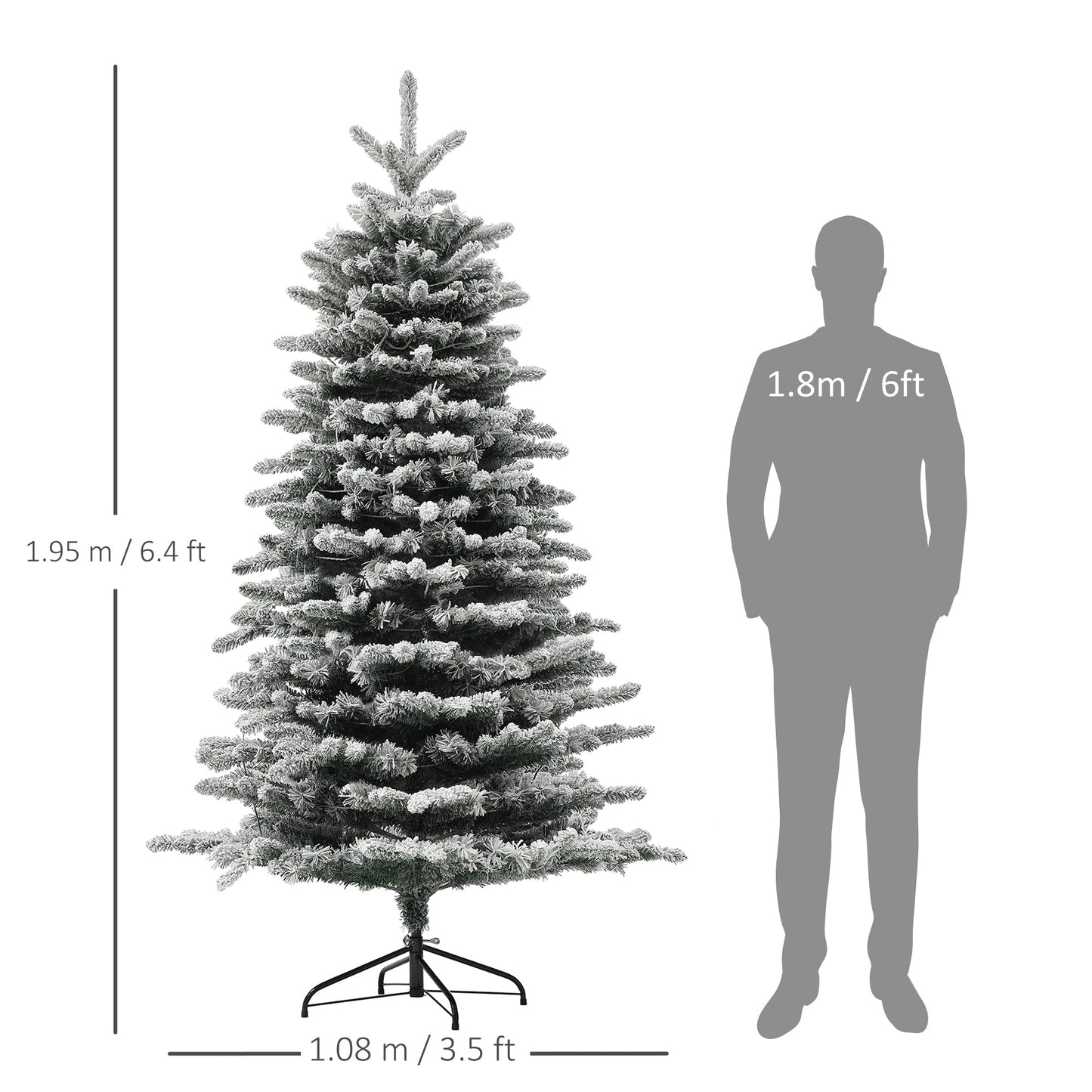 6.5 ft Pre-Lit Snow Flocked Mountain Pine Artificial Christmas Tree by HouseOfZazla on Tampa Home & Garden Store