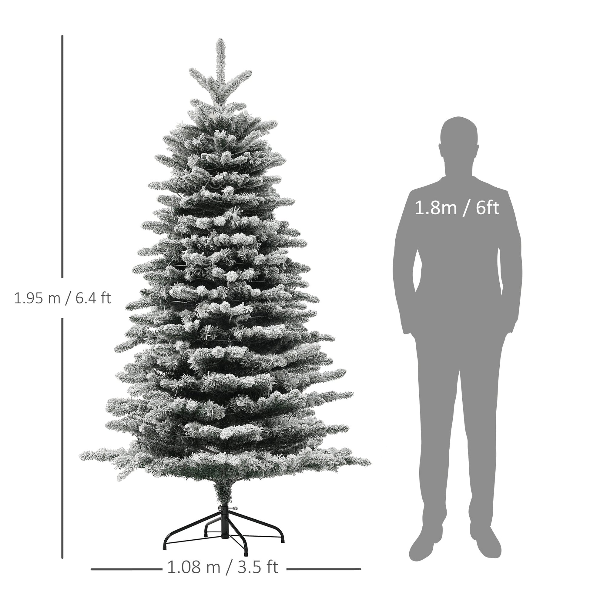 6.5 ft Pre-Lit Snow Flocked Mountain Pine Artificial Christmas Tree by HouseOfZazla on Tampa Home & Garden Store