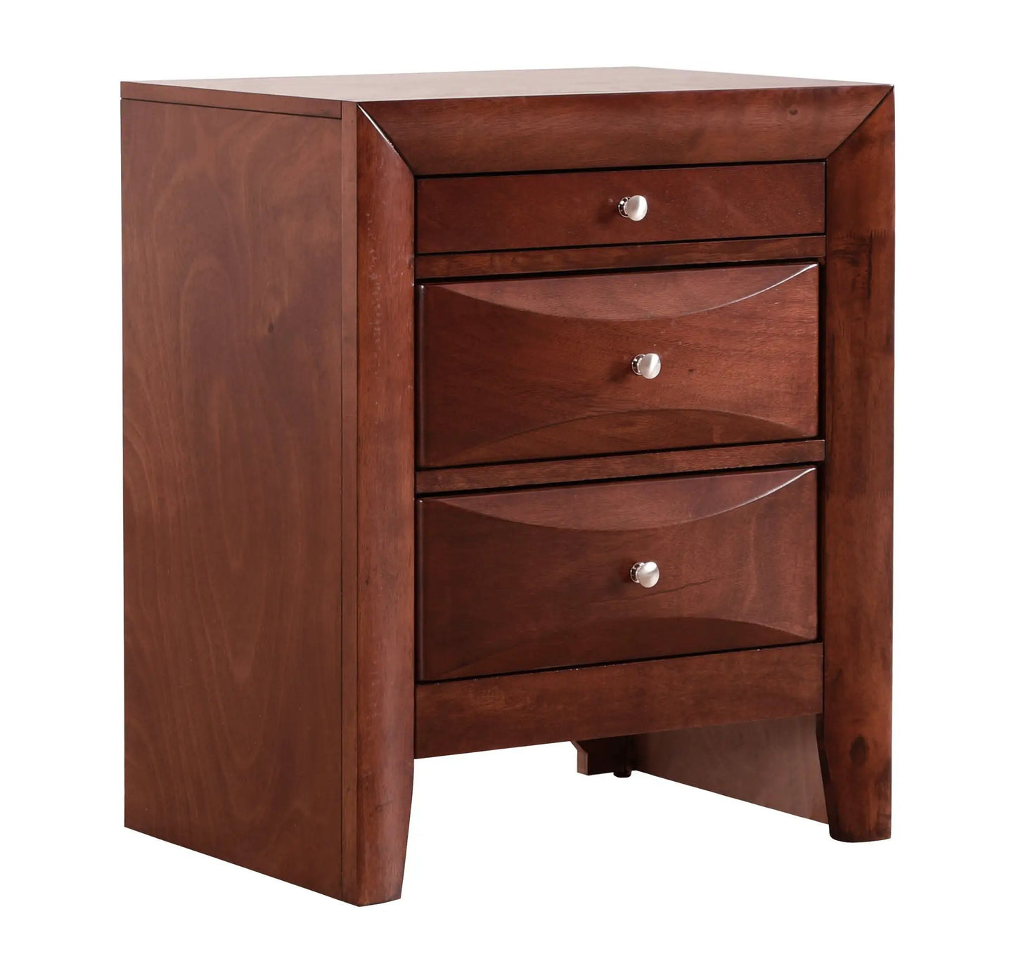 Modern Design Nightstand with Durable Wood Veneer