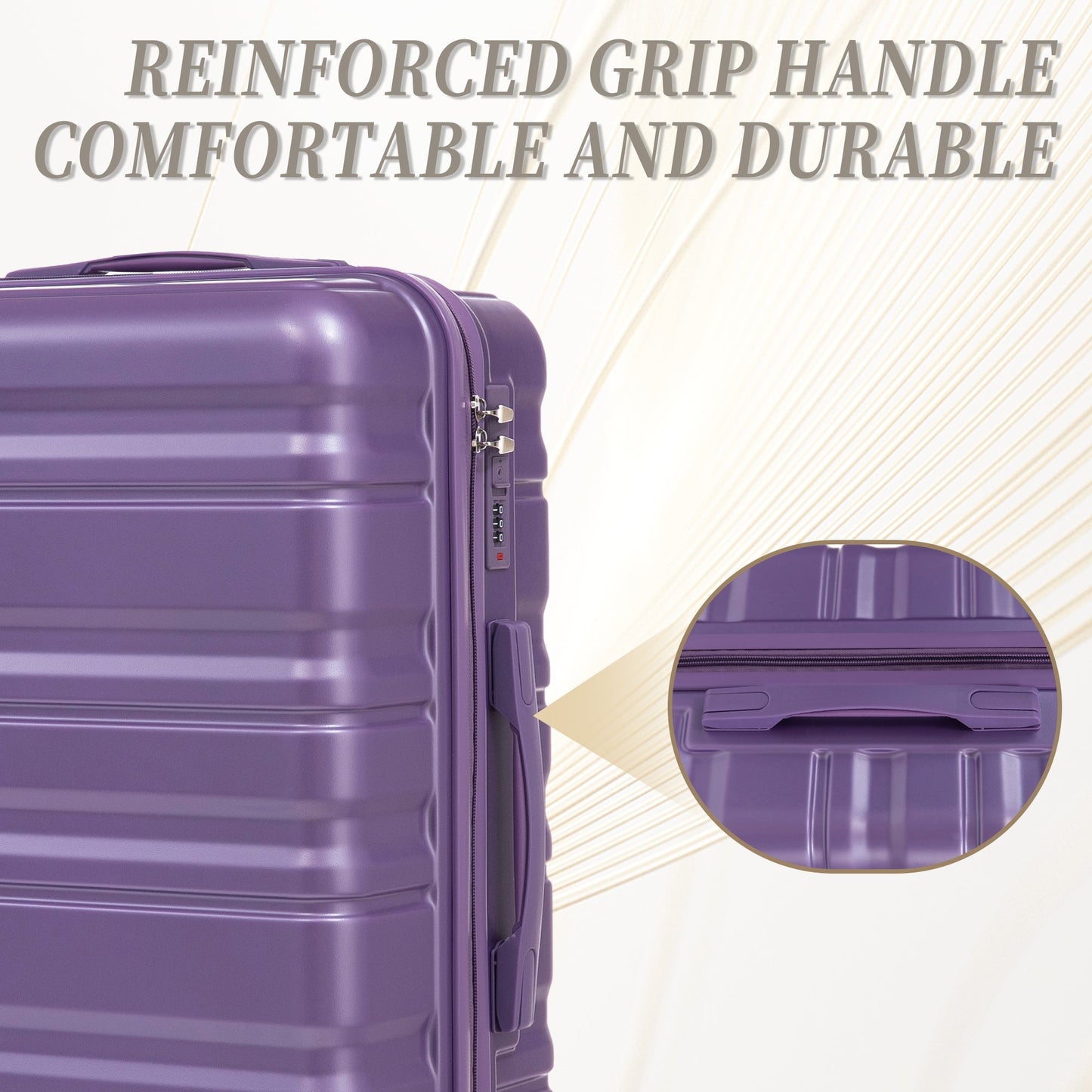 HIFINE Tourist 3-Piece ABS spinner luggage set purple, HouseOfZazla on Tampa Home & Garden Store