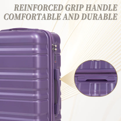 HIFINE Tourist 3-Piece ABS spinner luggage set purple, HouseOfZazla on Tampa Home & Garden Store
