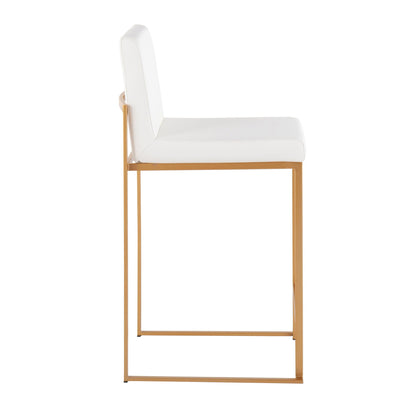 Counter stool white upholstered seat gold frame HouseOfZazla on Tampa Home & Garden Store