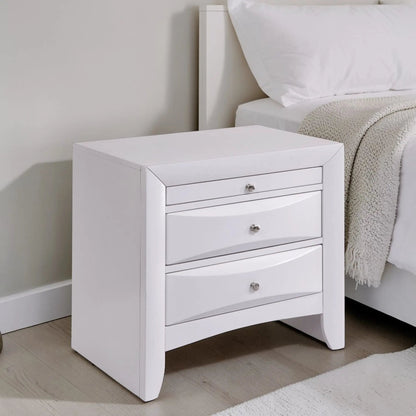 Ireland Nightstand, white 3-drawer accent with knobs, Unique Piece Furniture on Tampa Home & Garden Store