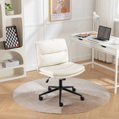 Bizerte adjustable swivel criss-cross chair, white wide-seat office chair, Unique Piece Furniture on Tampa Home & Garden Store