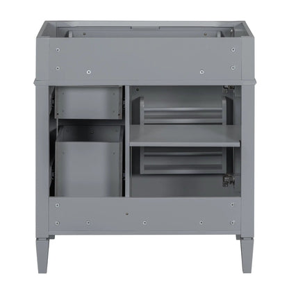 Bathroom vanity base gray metal with 2 drawers and tip-out drawer Unique Piece Furniture on Tampa Home & Garden Store
