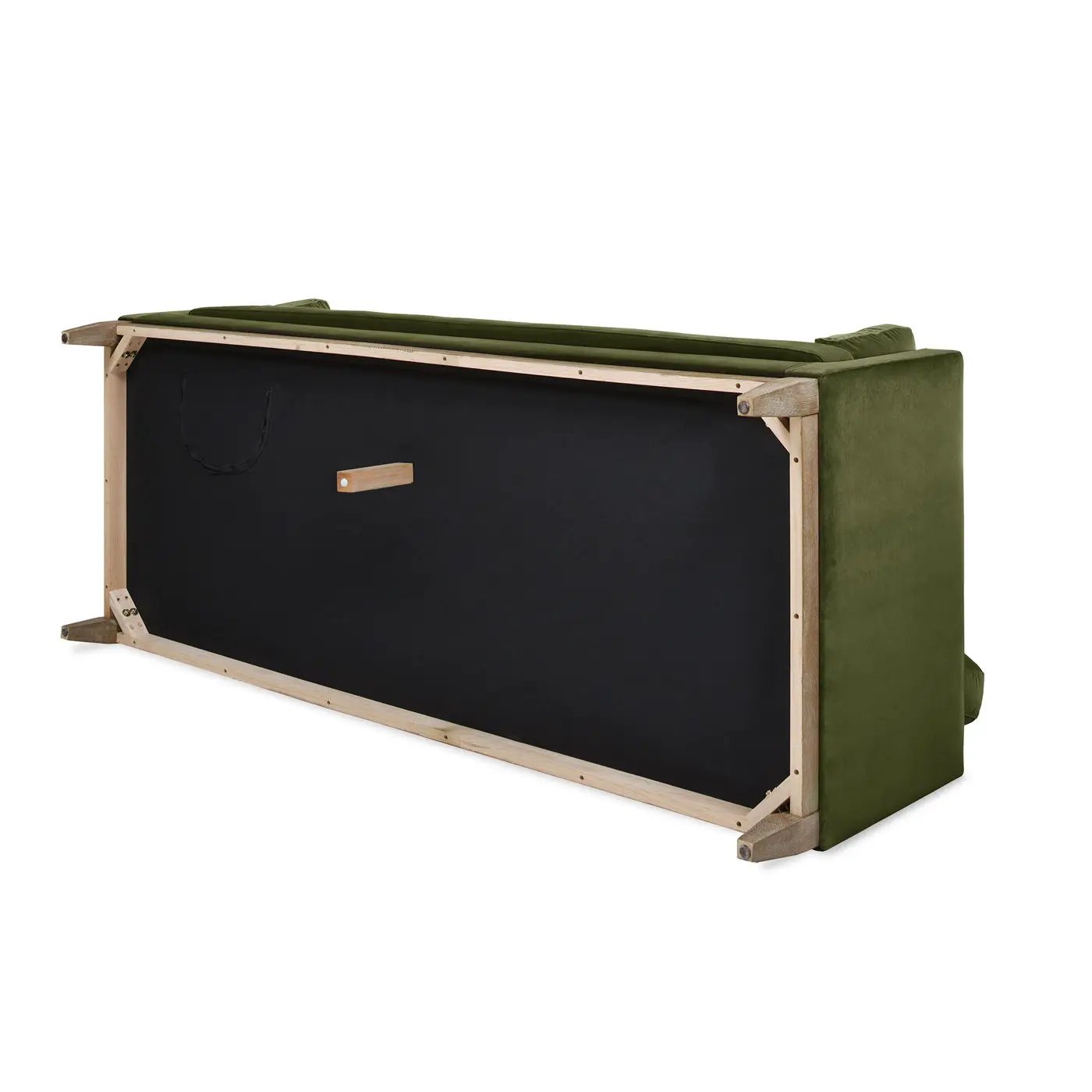 Knox Modern Farmhouse Sofa by Unique Piece Furniture olive green velvet with wood frame on Tampa Home & Garden Store